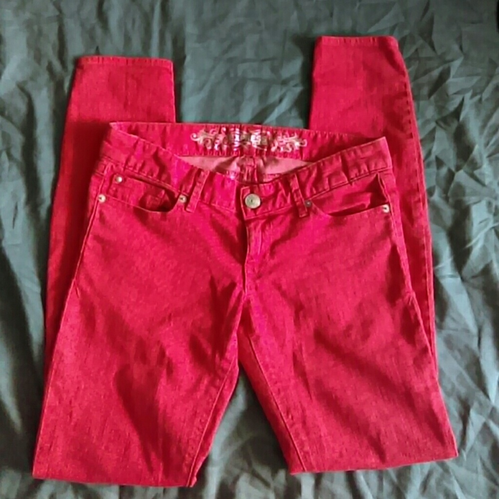 Express size 4 red Jean leggings!